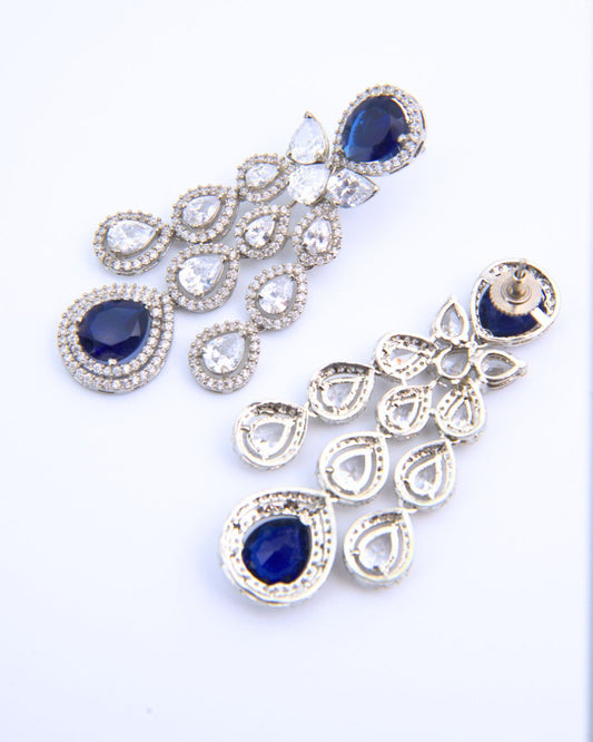 Royal Blue Tear Drop Dangle Earrings