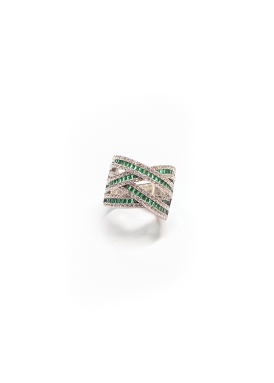 Aveline Ribbon Ring - Emerald Stone