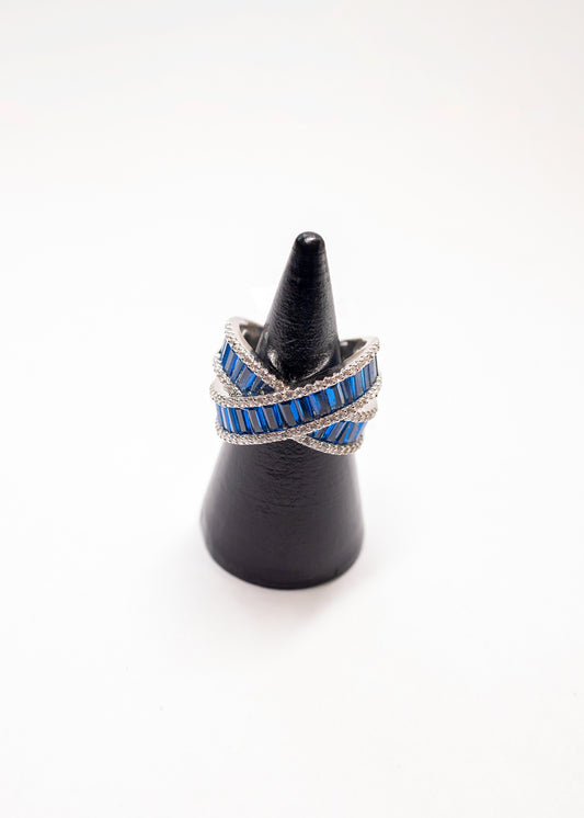 Aveline Cross Ring - Sapphire Stones