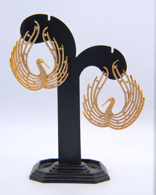 Swan Wing Statement Earrings