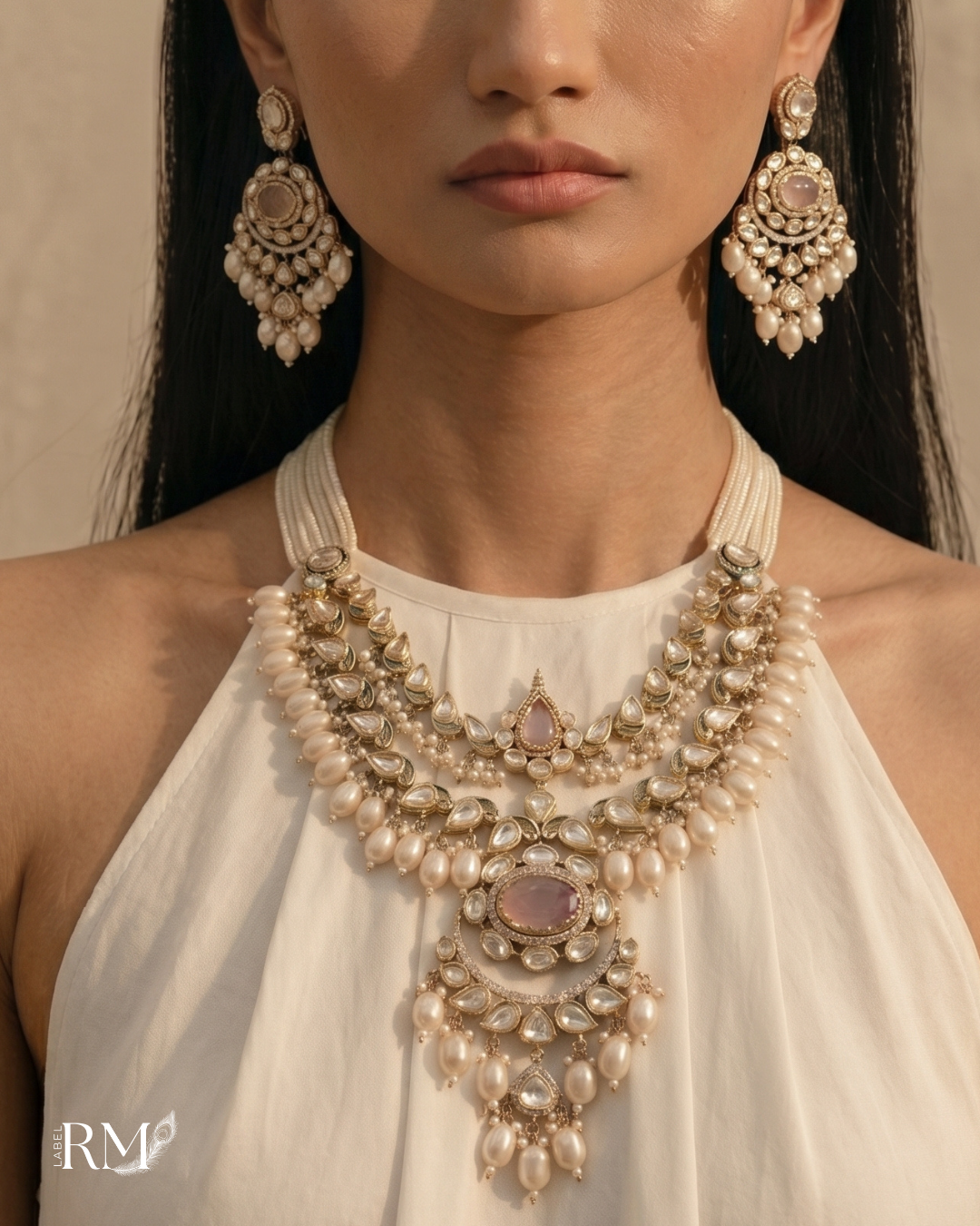 Pearl Heritage Polki Necklace Set