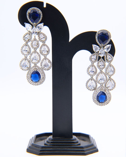 Royal Blue Tear Drop Dangle Earrings