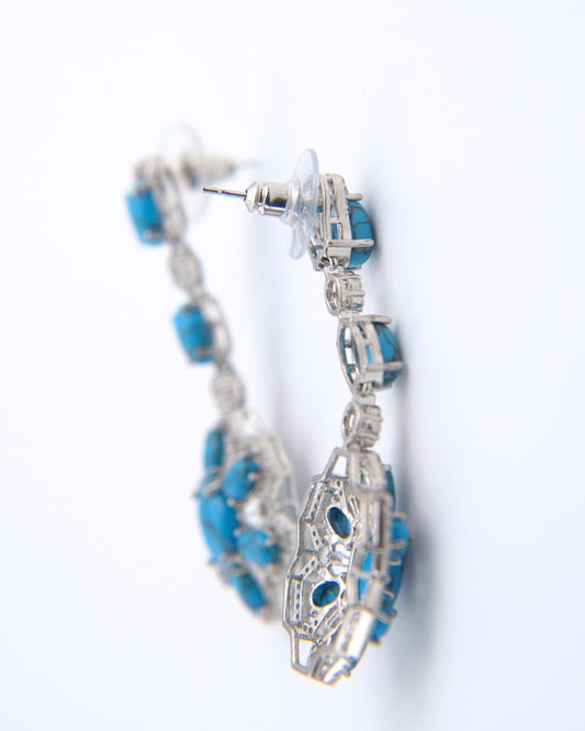 Turquoise Floral Drop Earrings