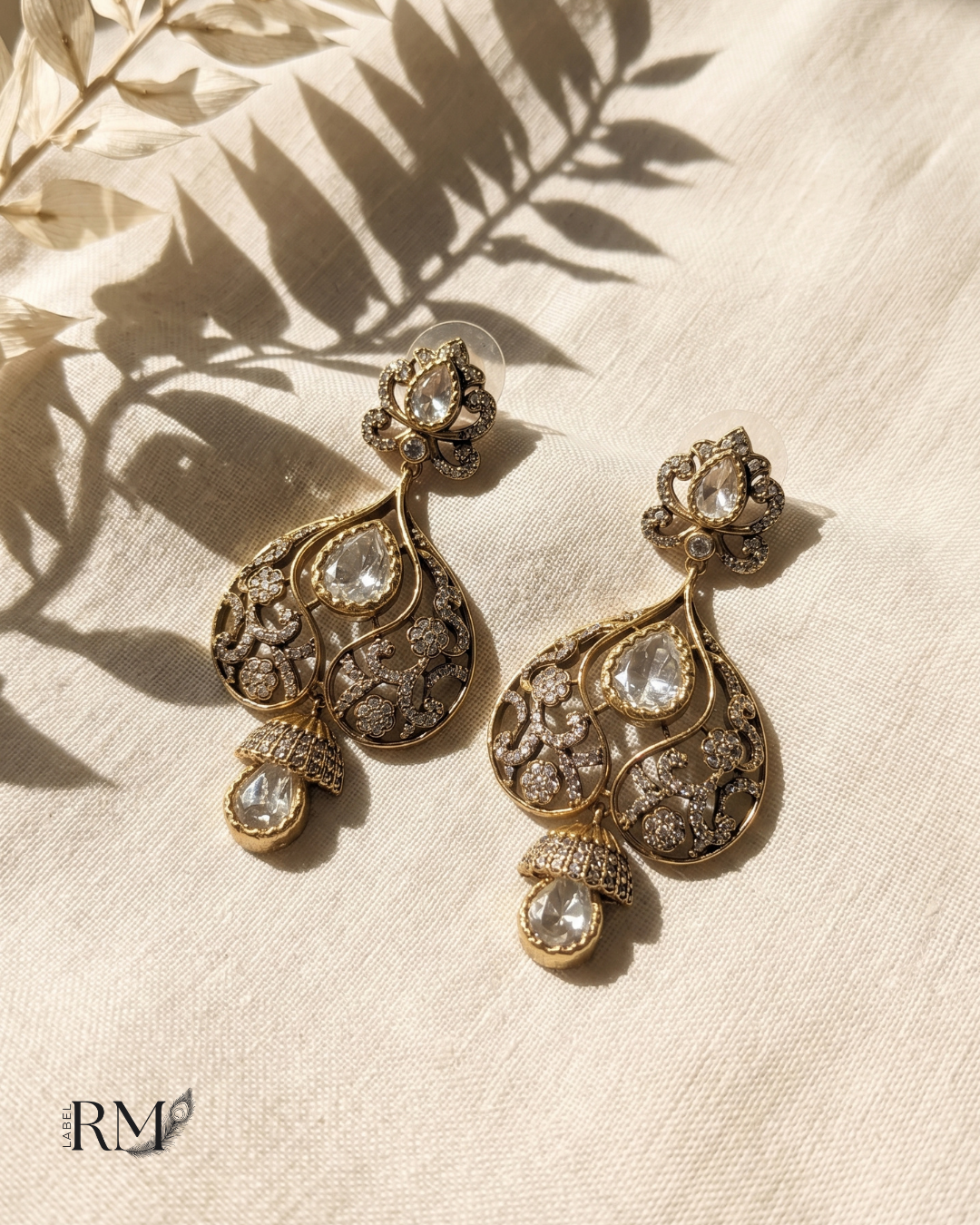 Antique Filigree Polki Earrings