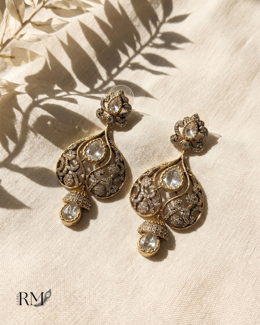 Antique Filigree Polki Earrings
