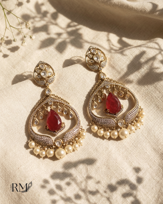 Ruby Drop Statement Earrings