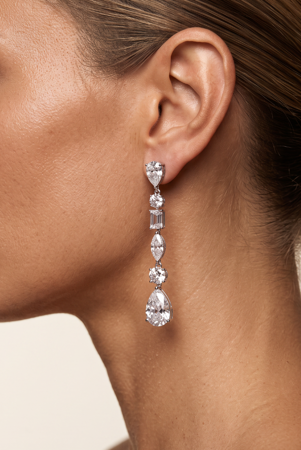 Classic Diamond Statement Necklace Set