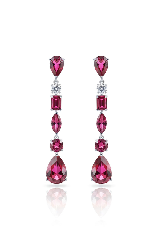 Ruby Cascade Statement Earring