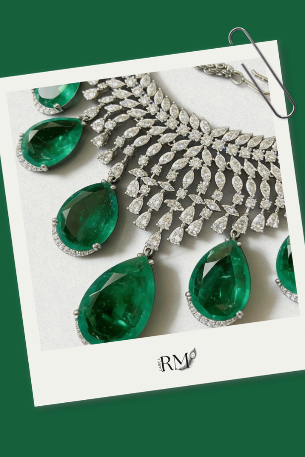 Midnight Emerald Illusion Necklace set
