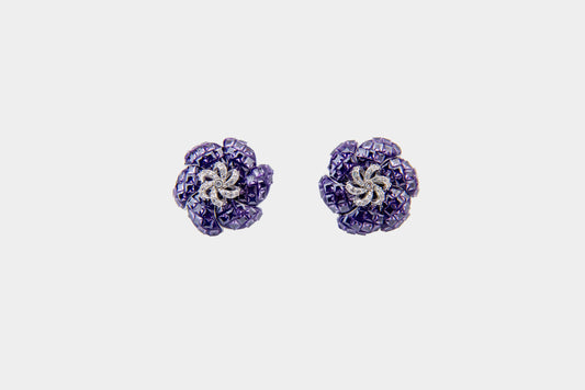 Amethyst Bloom Floral Stud Earrings