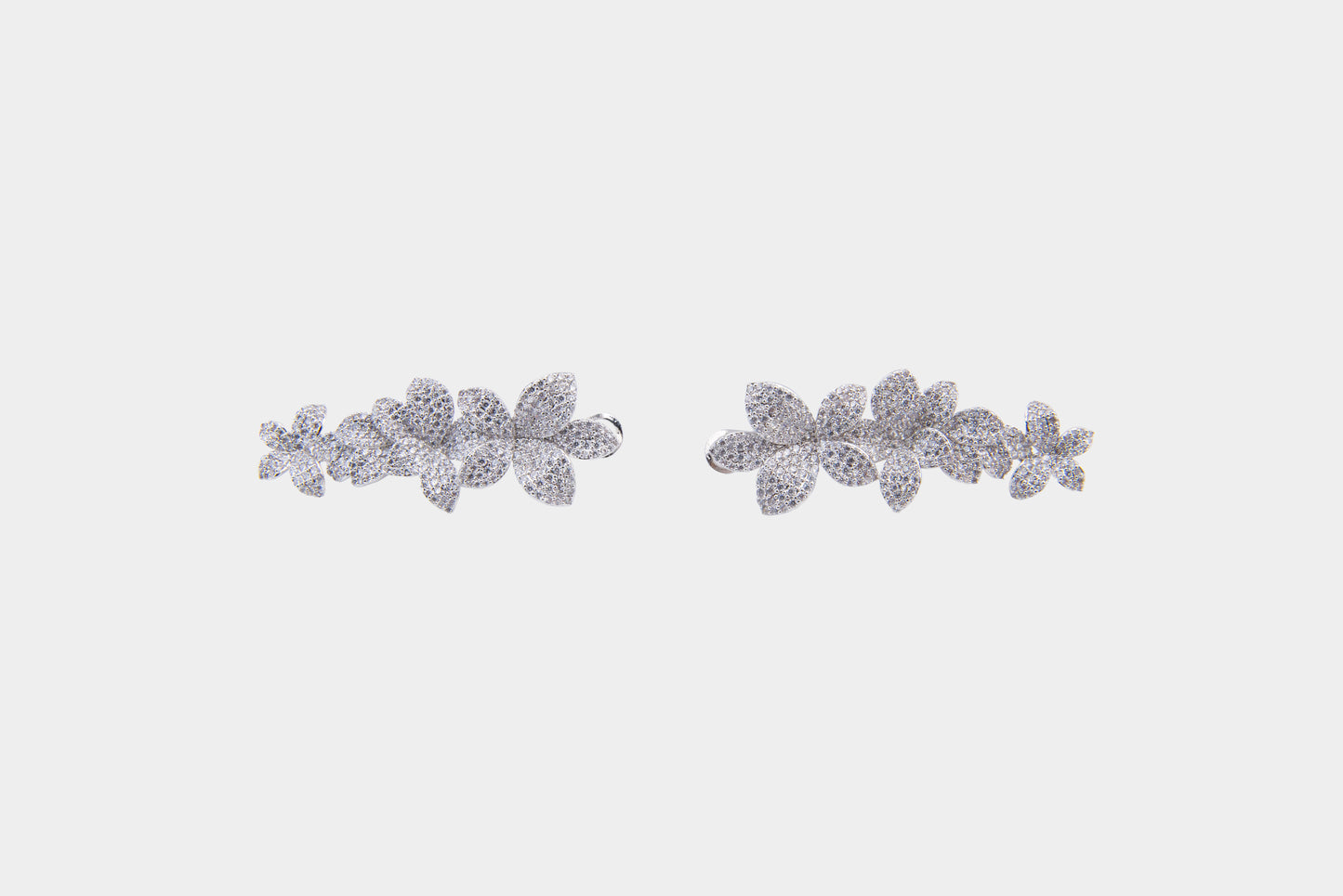 Crystal Blossom Ear Climber Earrings