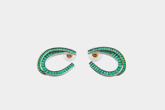 Emerald Loop Statement Stud Earrings
