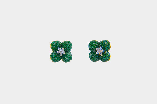 Sapphier Blue Bloom Statement Earrings