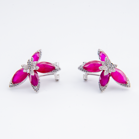 Fuchsia Pink Bloom Earrings