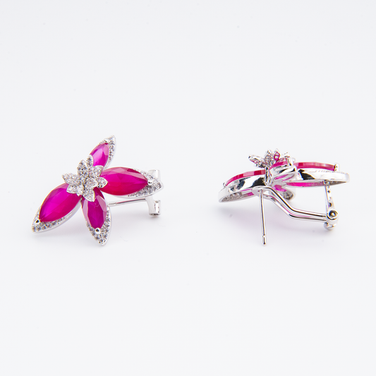 Fuchsia Pink Bloom Earrings