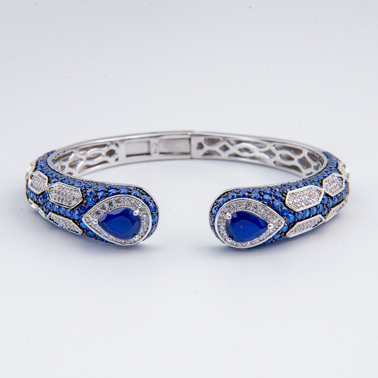 Sapphire Mirage Open Cuff Bracelet