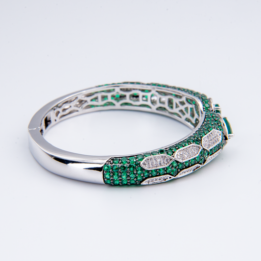 Verdant Mirage Open Cuff Bracelet