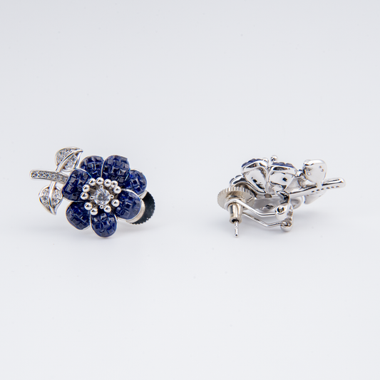 Imperial Floré Bleu Nuit Floral Earrings