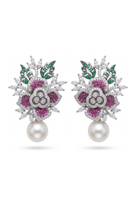 Botanical Bloom Pearl Statement Necklace