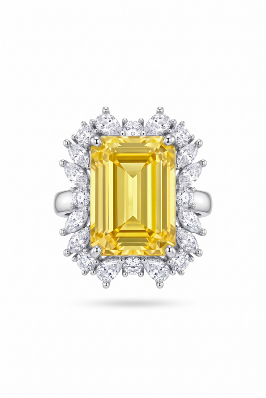Imperial Citrine Yellow Doublet Statement Ring