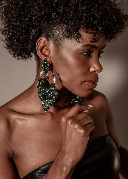Enchanting Emerald Green Chandelier Earrings