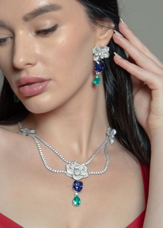 Eliza Luxury 925 Silver Necklace Set