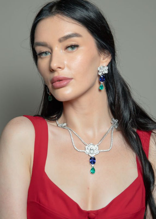 Eliza Luxury 925 Silver Necklace Set