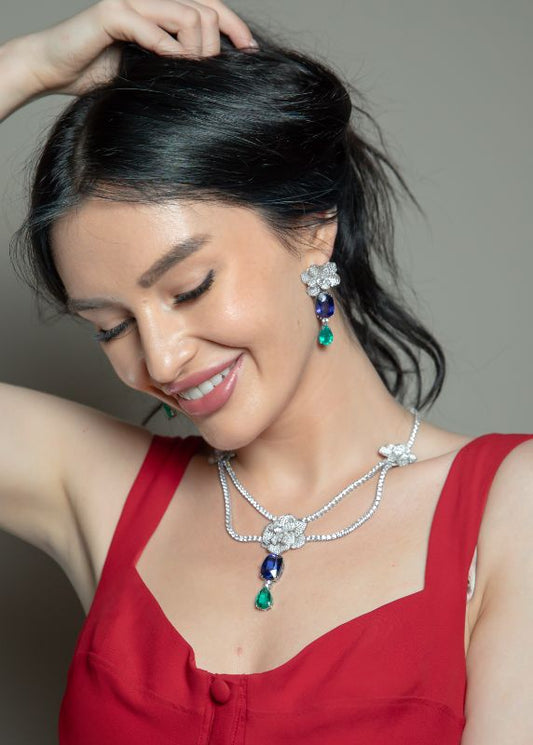 Eliza Luxury 925 Silver Necklace Set