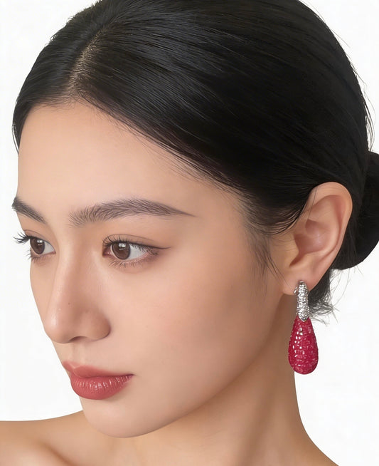 Ruby Radiance Drop Earrings