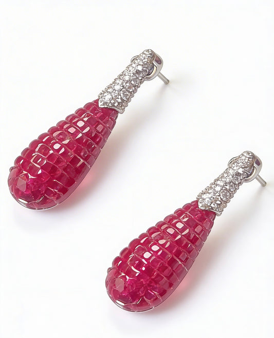 Ruby Radiance Drop Earrings