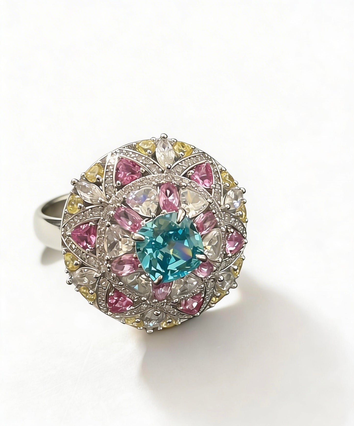 Aqua Multi-Stone Statement Ring