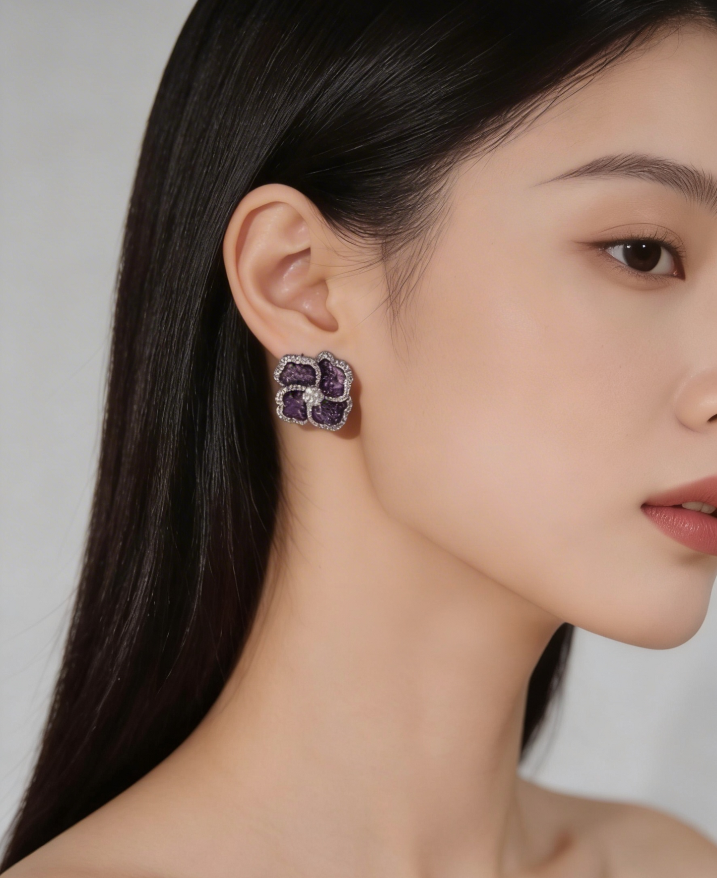 Majestic Violet Petal Studs