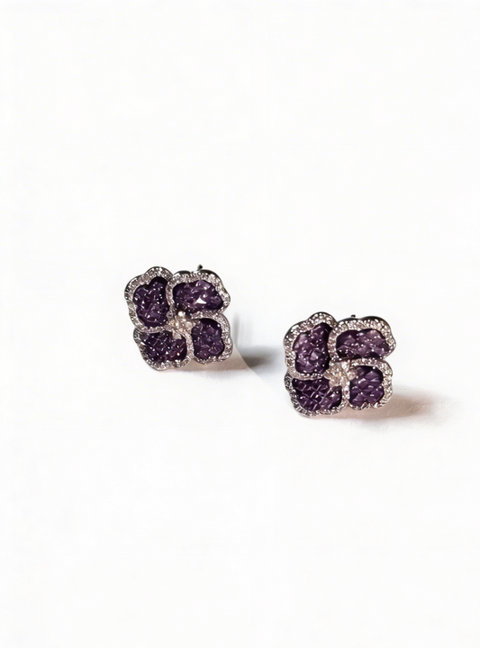 Majestic Violet Petal Studs