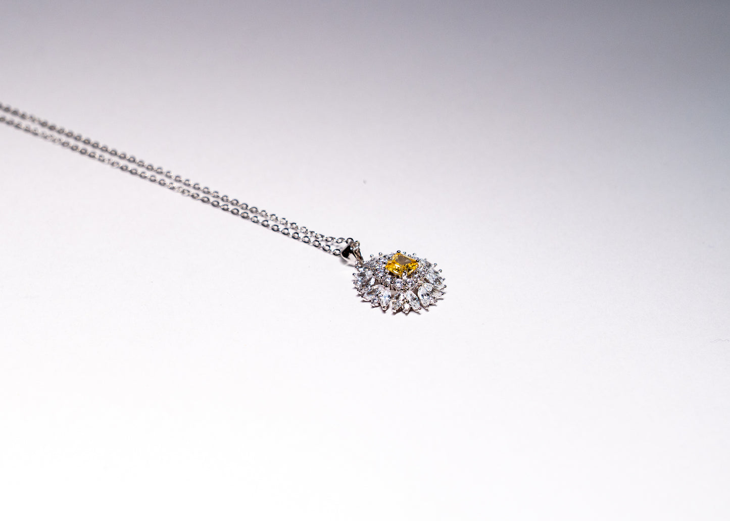 Golden Aura Halo Pendant Necklace Set