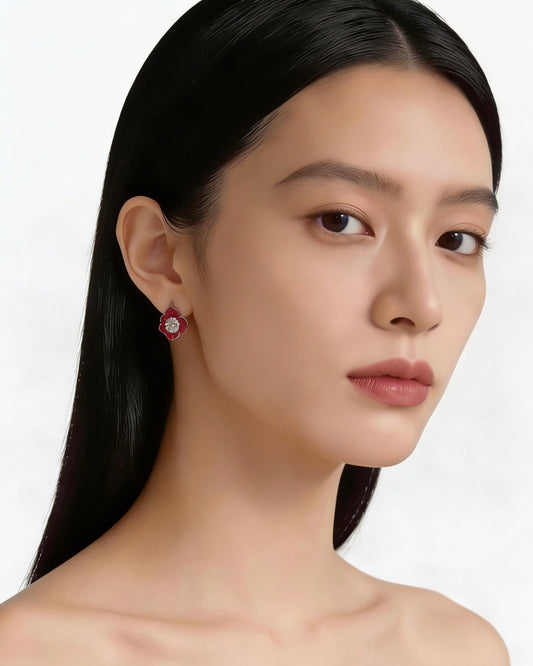 Velvet Rose Stud Earrings