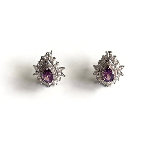 Purple Dew Drop Earrings