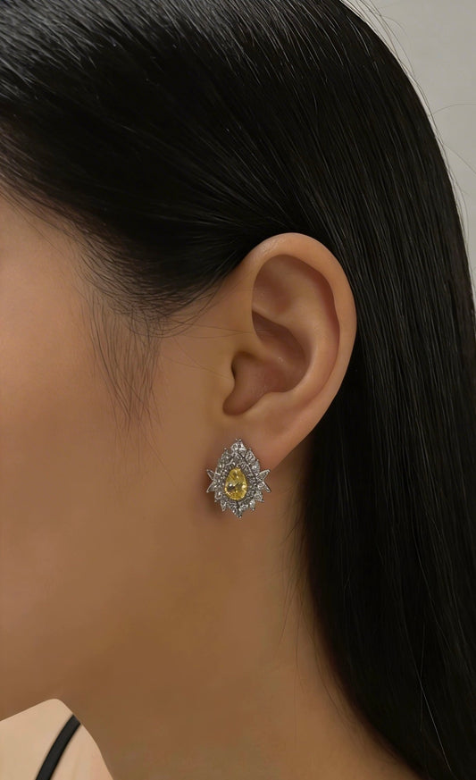 Yellow Dew Drop Earrings