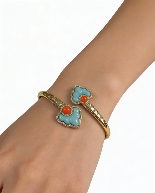 Turquoise Blossom Radiance Bangle