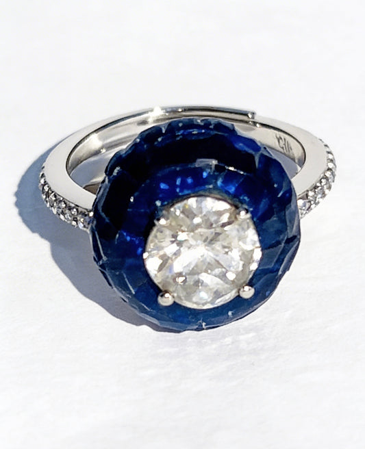 Midnight Spark Halo Ring