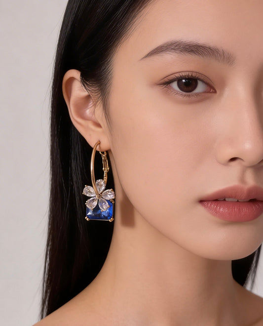Sapphire Glow Floral Drops