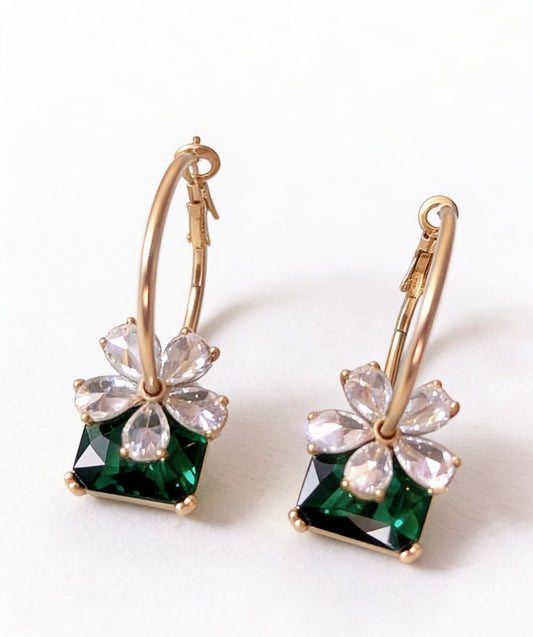Emerald Glow Floral Drops