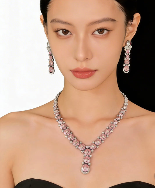 Rose Quartz Glow Set Necklace