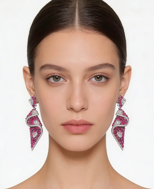 fuchsia Prism Drop Earrings