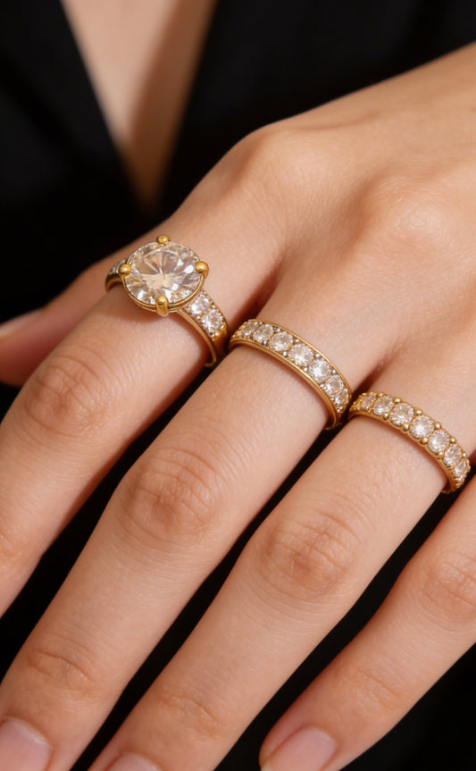 Golden Luxe Rings Triple