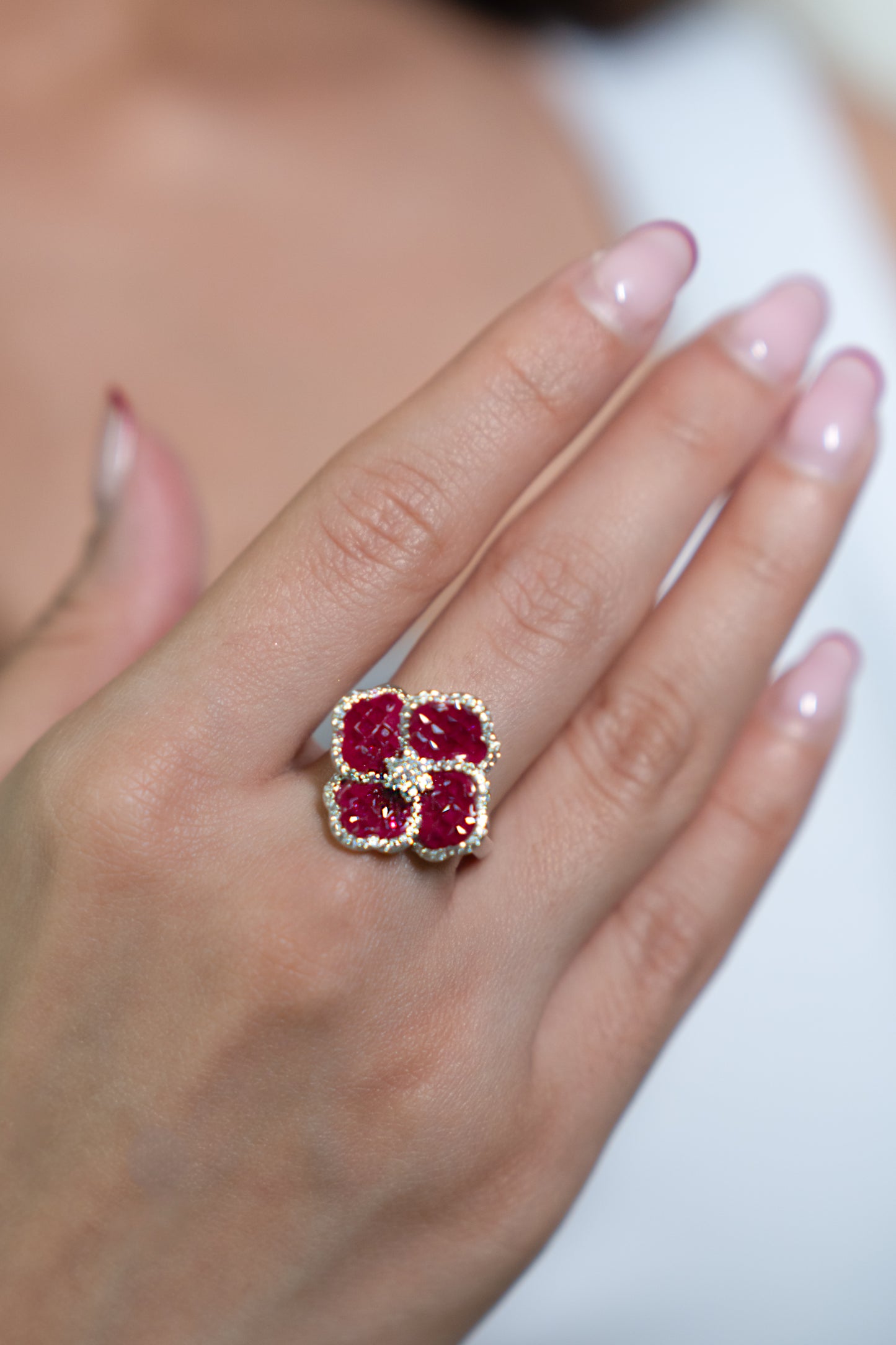 Ruby Blossom Statement Ring