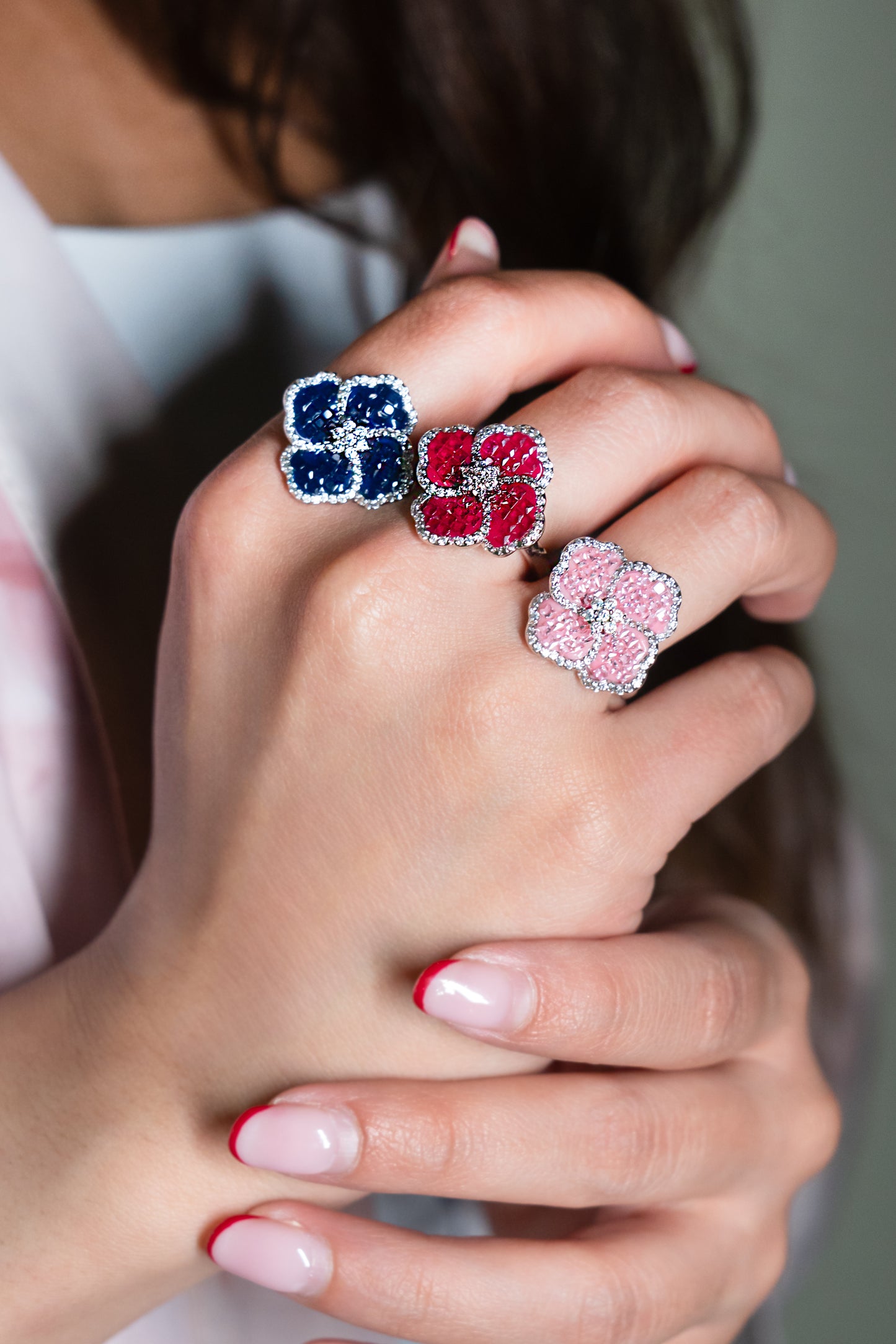 Ruby Blossom Cocktail Ring
