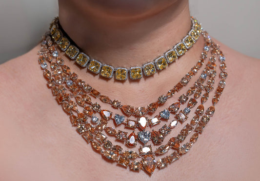 Citrine Choker Necklace with Multi-Layered Designer Necklace