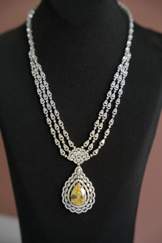Golden Aura Teardrop Necklace