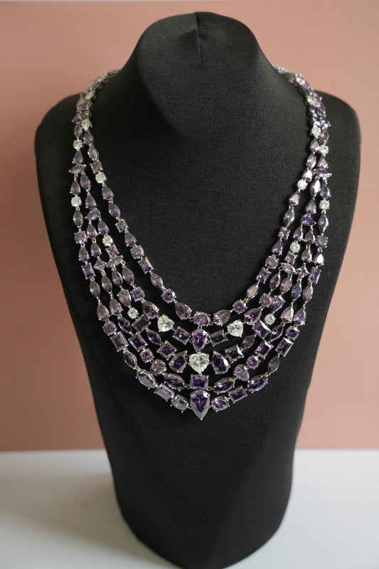 Amethyst Symphony Multi-Layer Necklace