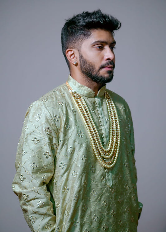Ivory mala studded with Pearls and Kundans - LABELRM